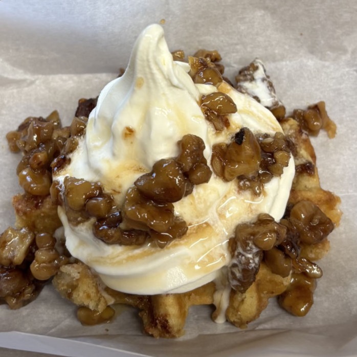 Liege Waffle with Ice Cream & Maple Walnut